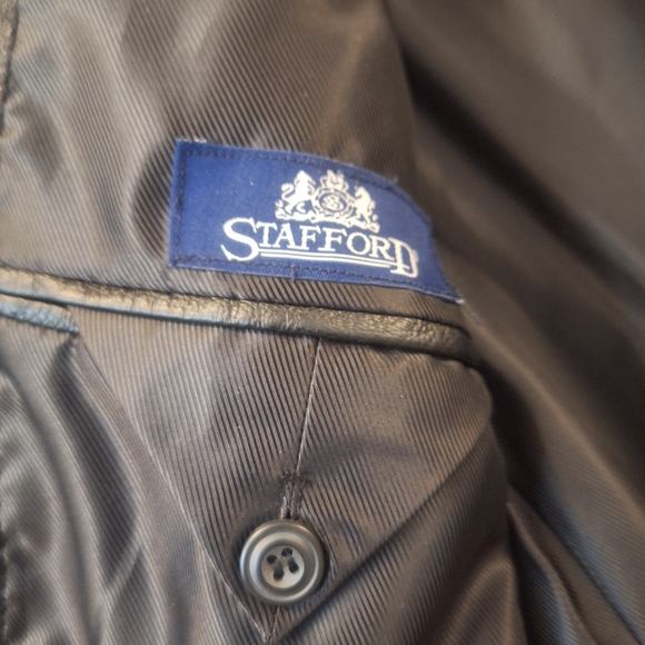 Men's 100% Genuine Leather Blazer by Stafford. Y2K - Picture 2 of 2